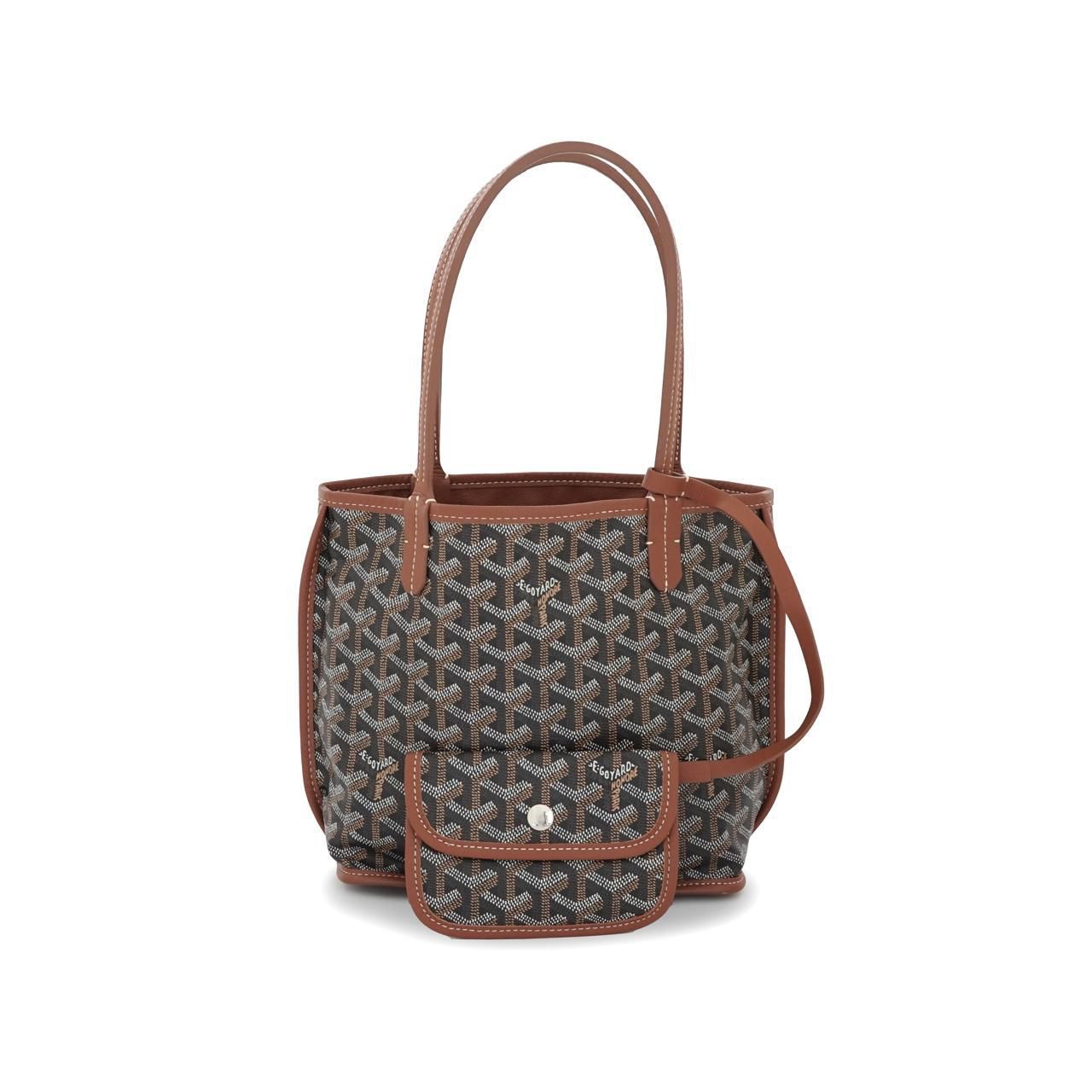 Mini Anjou Goyardine Noir Tan SHW