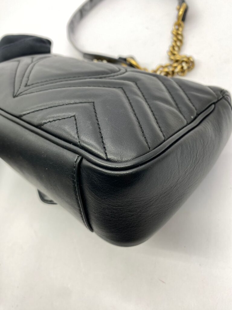 Marmont Mini Leather Black GHW