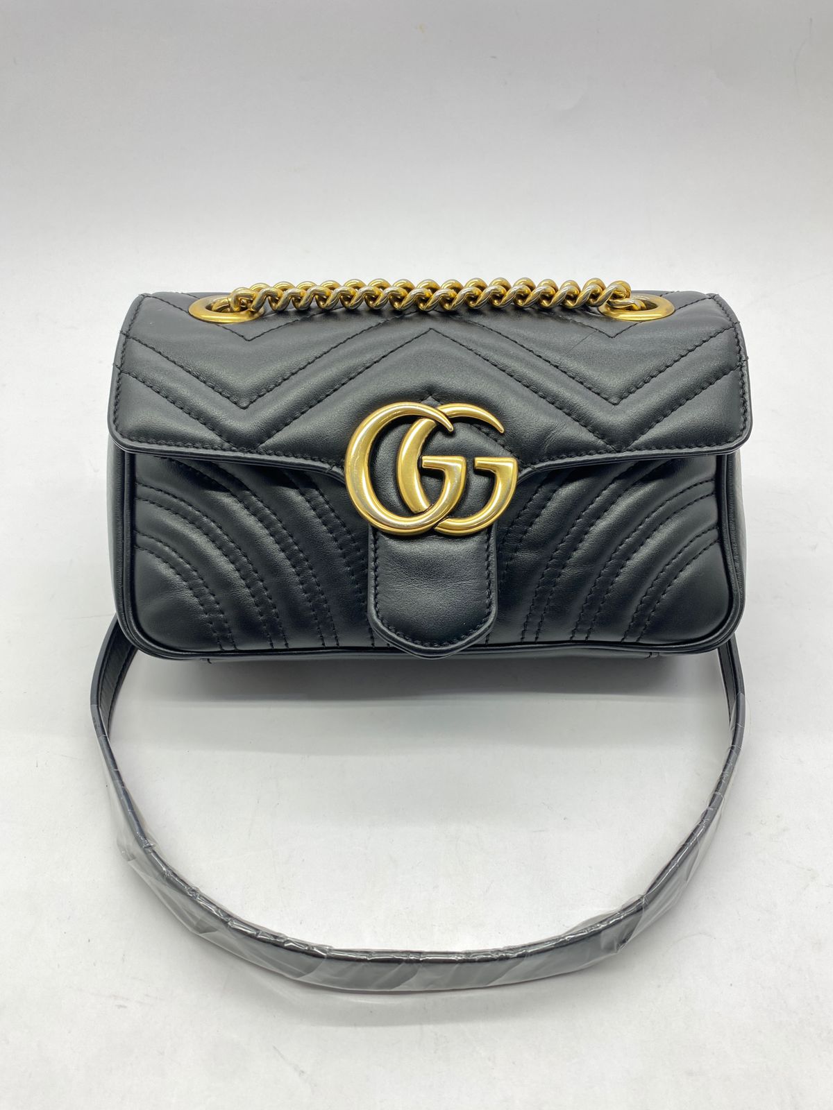 Marmont Mini Leather Black GHW