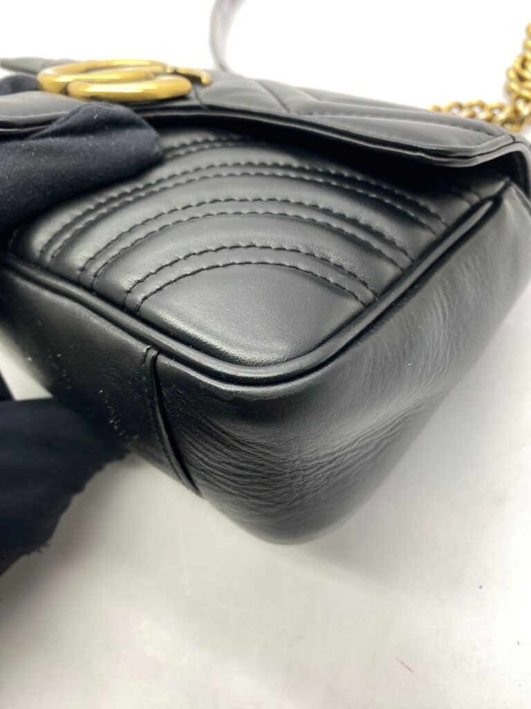 Marmont Mini Leather Black GHW