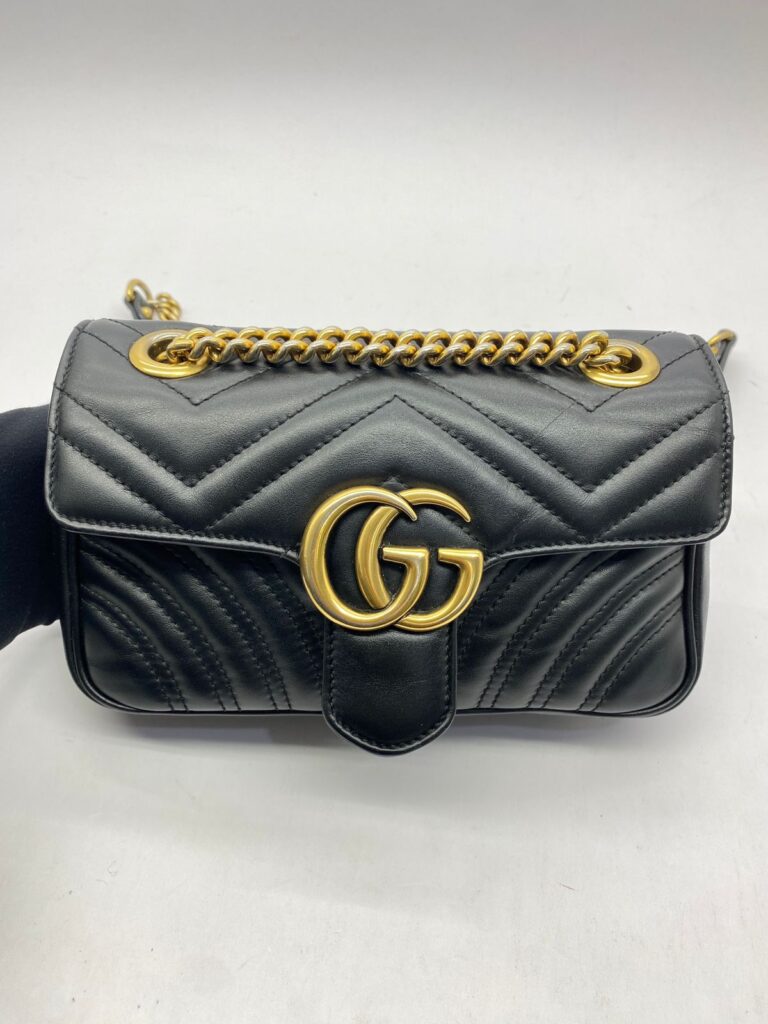 Marmont Mini Leather Black GHW