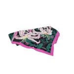 Square Scarf Black Green Pink