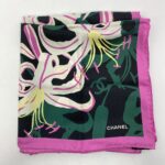Square Scarf Black Green Pink