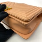 Boy Medium 25 Chevron Lambskin Peach SHW