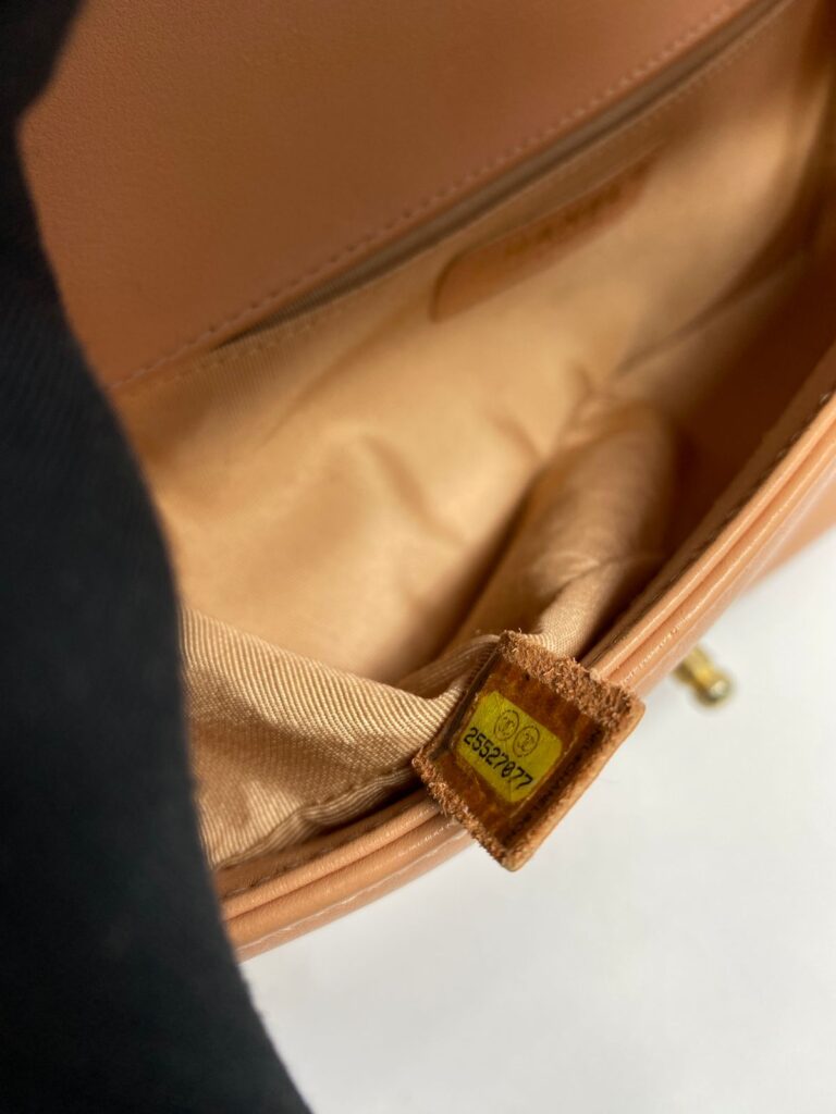 Boy Medium 25 Chevron Lambskin Peach SHW