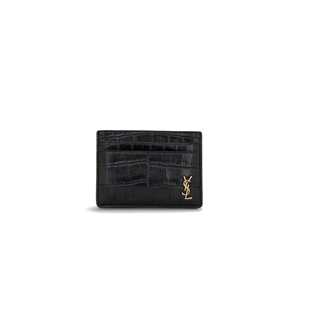 Tiny Cassandre Card Croco Black GHW