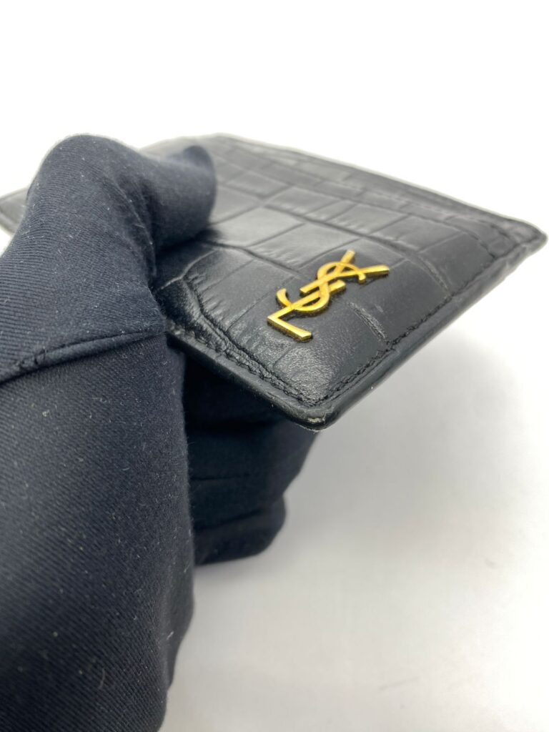 Tiny Cassandre Card Croco Black GHW