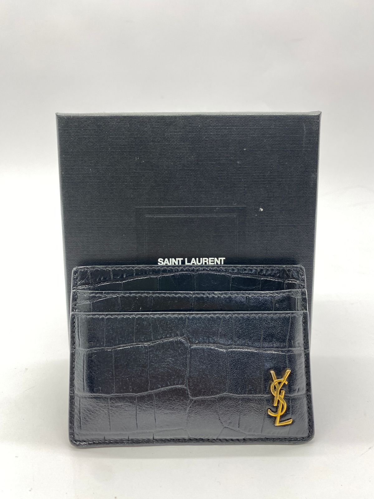 Tiny Cassandre Card Croco Black GHW