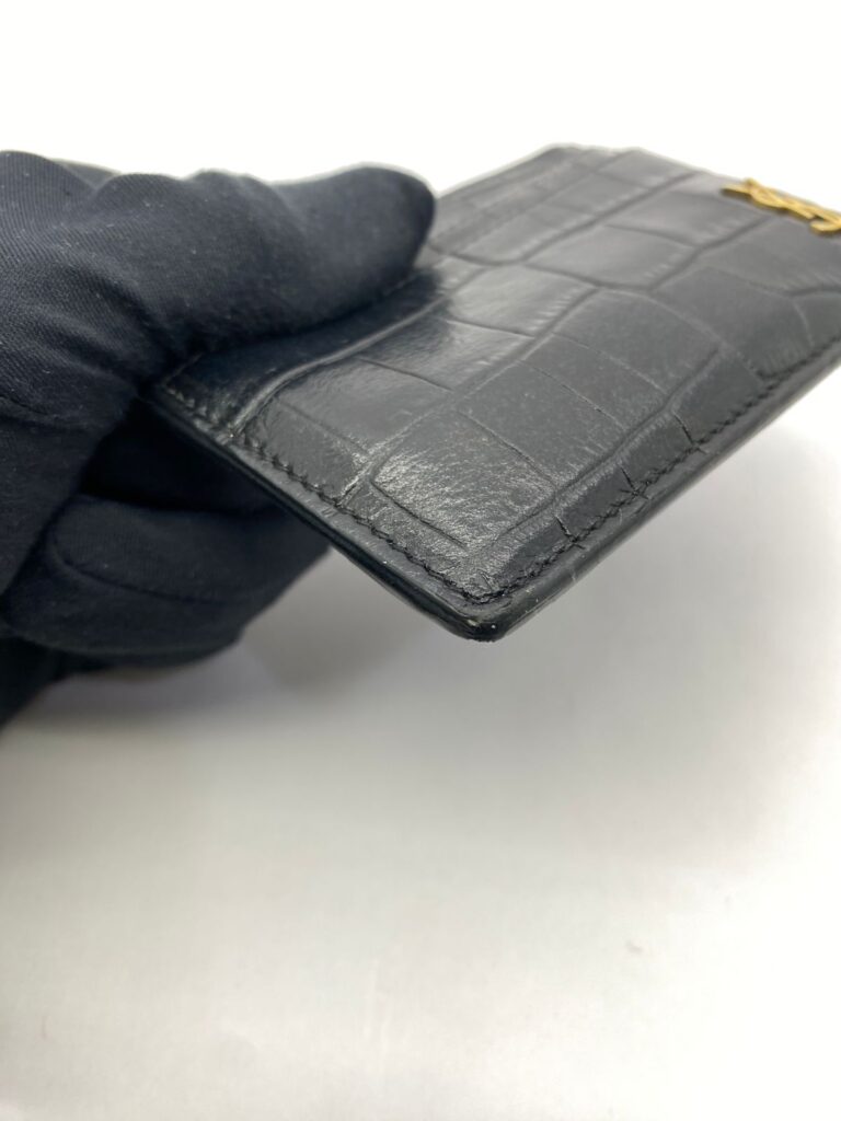 Tiny Cassandre Card Croco Black GHW