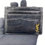 Tiny Cassandre Card Croco Black GHW