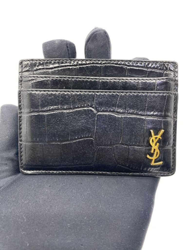 Tiny Cassandre Card Croco Black GHW