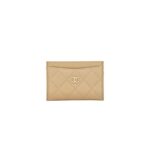 Classic Card Holder Caviar Beige GHW