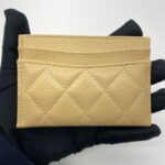 Classic Card Holder Caviar Beige GHW