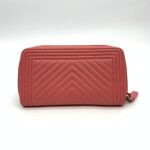 Boy Zip Wallet Lambskin Pink Silver Hardware