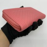 Boy Zip Wallet Lambskin Pink Silver Hardware