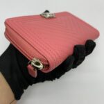 Boy Zip Wallet Lambskin Pink Silver Hardware