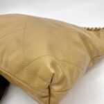 C22 Small Shiny Lambskin Beige Gold Hardware