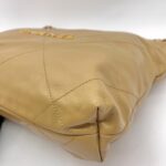 C22 Small Shiny Lambskin Beige Gold Hardware