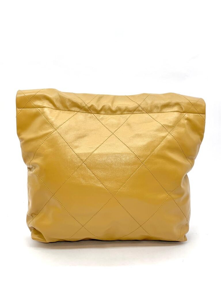 C22 Small Shiny Lambskin Beige Gold Hardware