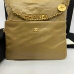 C22 Small Shiny Lambskin Beige Gold Hardware
