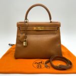 Kelly 28 Epsom Gold on Gold Hardware