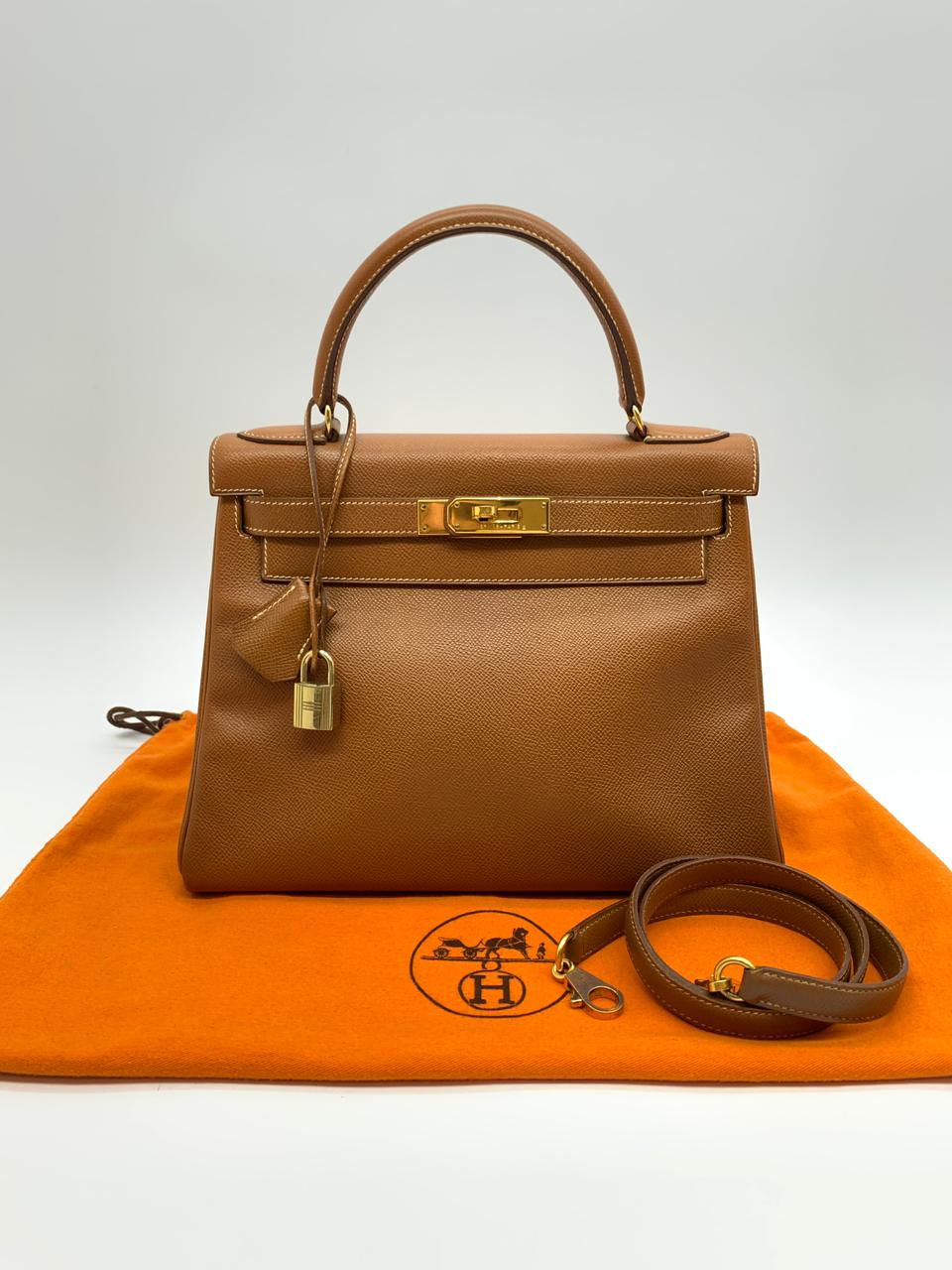 Kelly 28 Epsom Gold on Gold Hardware