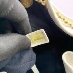 Drawstring Backpack Croco Embossed White Gold Hardware