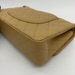 Medium Classic D Flap Lambskin Dark Beige Silver Hardware