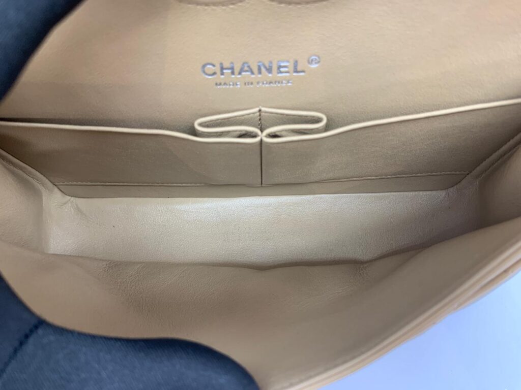 Medium Classic D Flap Lambskin Dark Beige Silver Hardware