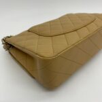 Medium Classic D Flap Lambskin Dark Beige Silver Hardware