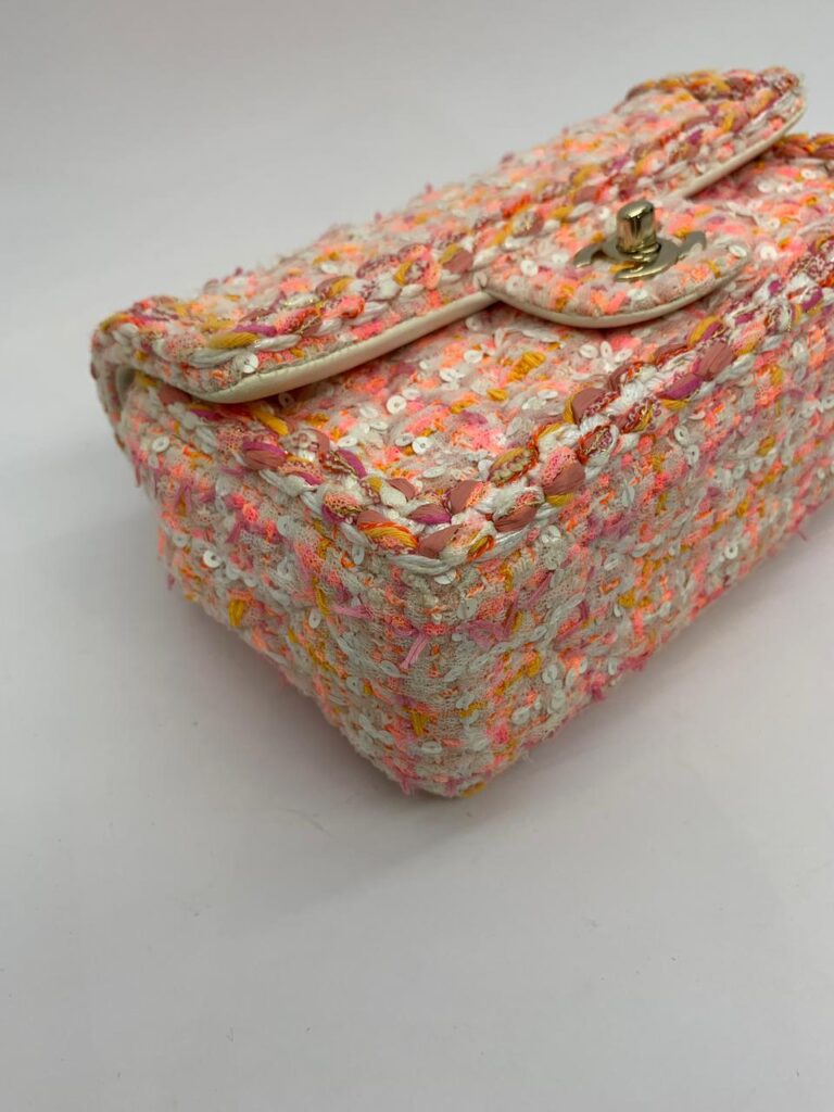 Mini Rectangle Tweed Pink Orange SHW