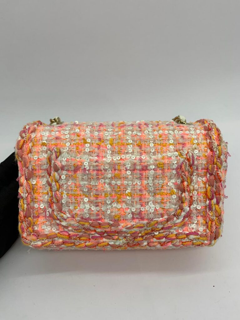 Mini Rectangle Tweed Pink Orange SHW