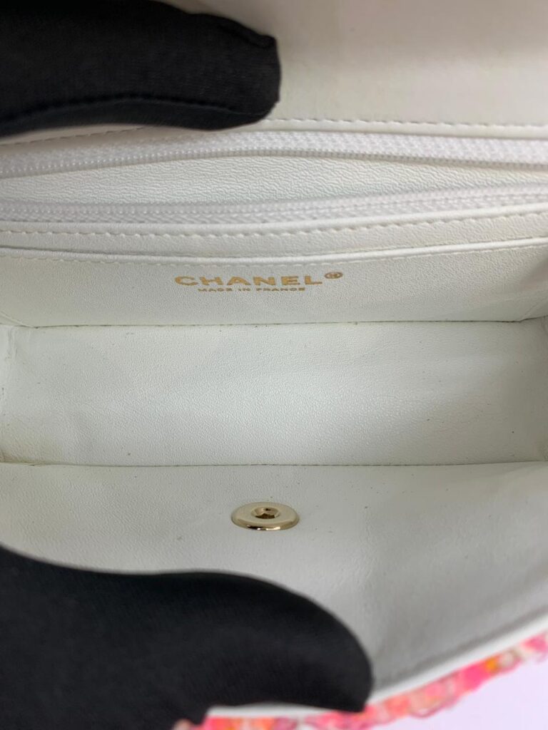 Mini Rectangle Tweed Pink Orange SHW