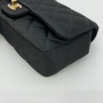 Mini Flap Bag Black Satin GHW