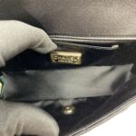 Mini Flap Bag Black Satin GHW