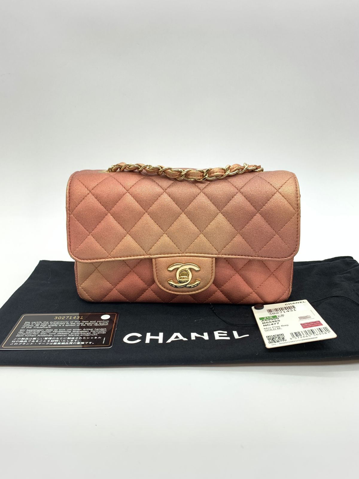 Mini Rectangle Irredescent Peach GHW