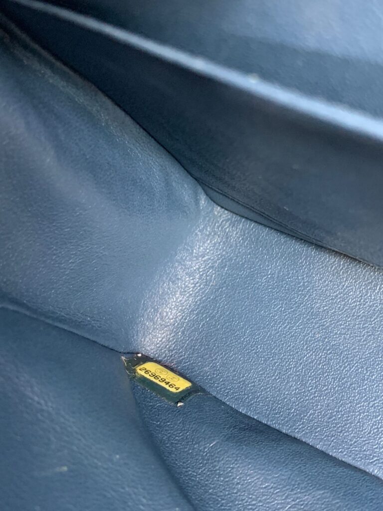 Medium Classic D Flap Caviar Chevron Blue GHW