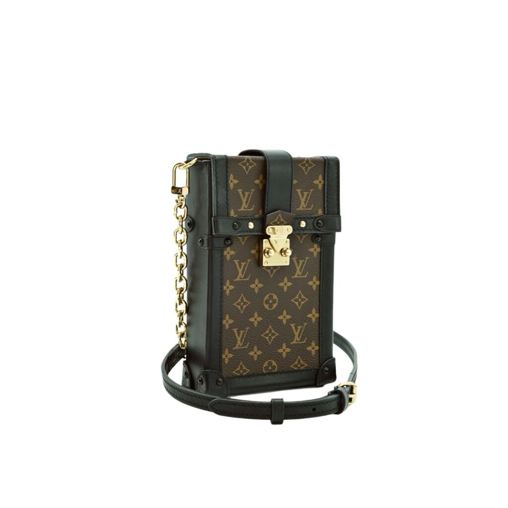 Trunk Vertical Monogram Noir Gold Hardware