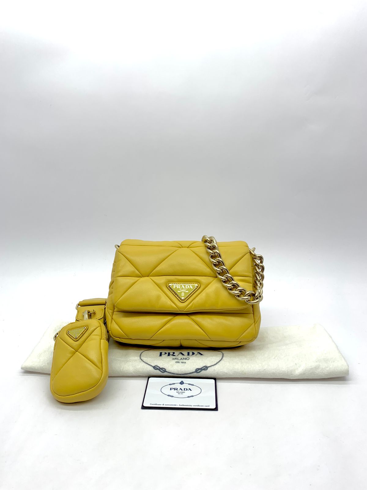 Patchwork Padded Shoulder Bag Nappa Patch Ginestra/ Yellow Gold Hardware