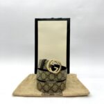 Interlocking Belt 3.5cm Supreme Canvas Brown Light Gold Hardware