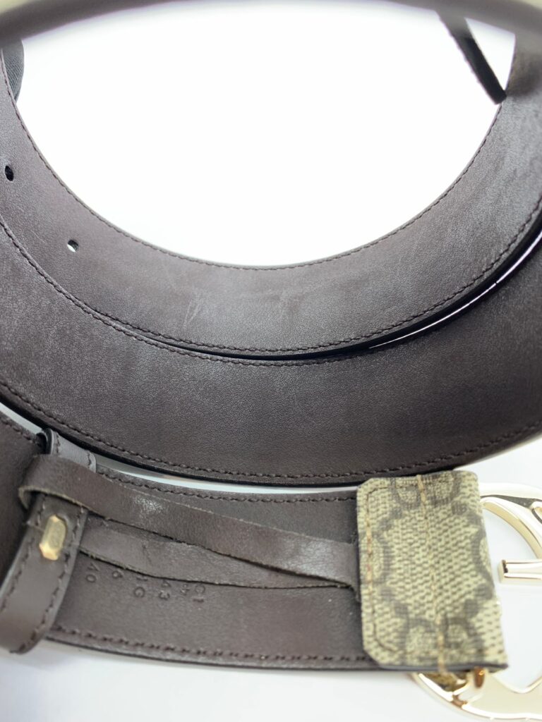 Interlocking Belt 3.5cm Supreme Canvas Brown Light Gold Hardware