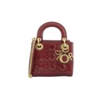 Lady Dior Mini Vernis Red Gold Hardware
