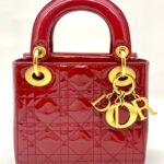 Lady Dior Mini Vernis Red Gold Hardware