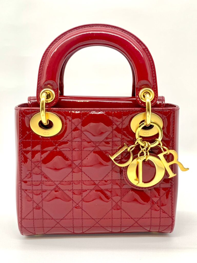 Lady Dior Mini Vernis Red Gold Hardware