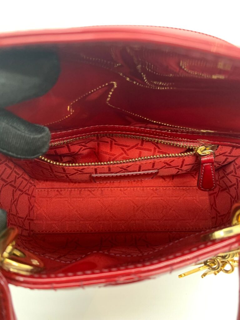 Lady Dior Mini Vernis Red Gold Hardware