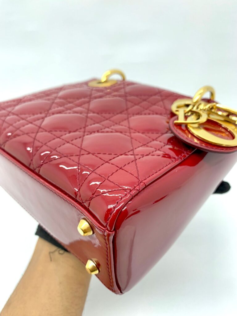 Lady Dior Mini Vernis Red Gold Hardware