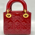 Lady Dior Mini Vernis Red Gold Hardware
