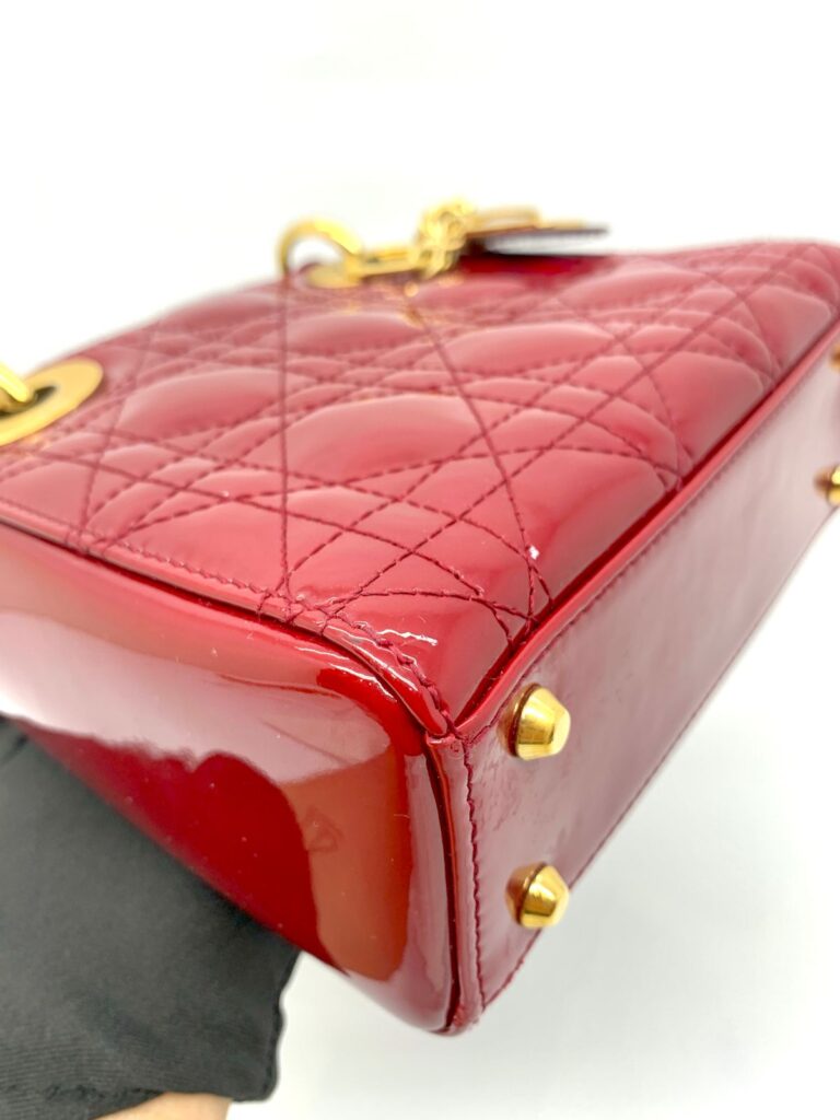 Lady Dior Mini Vernis Red Gold Hardware