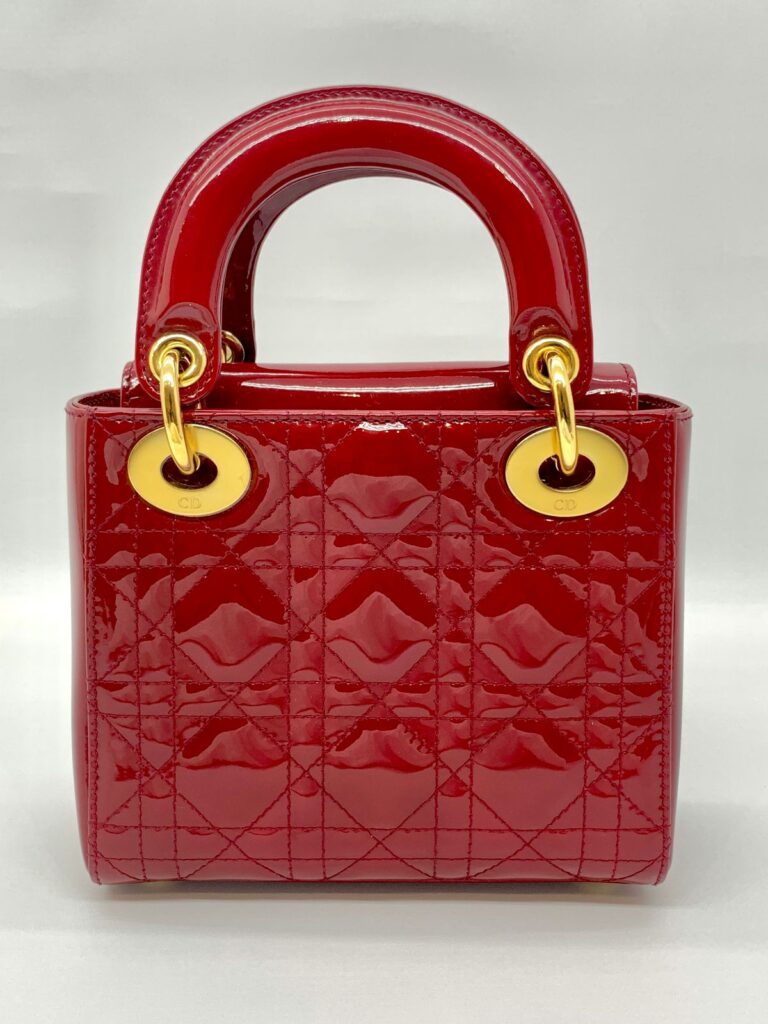 Lady Dior Mini Vernis Red Gold Hardware