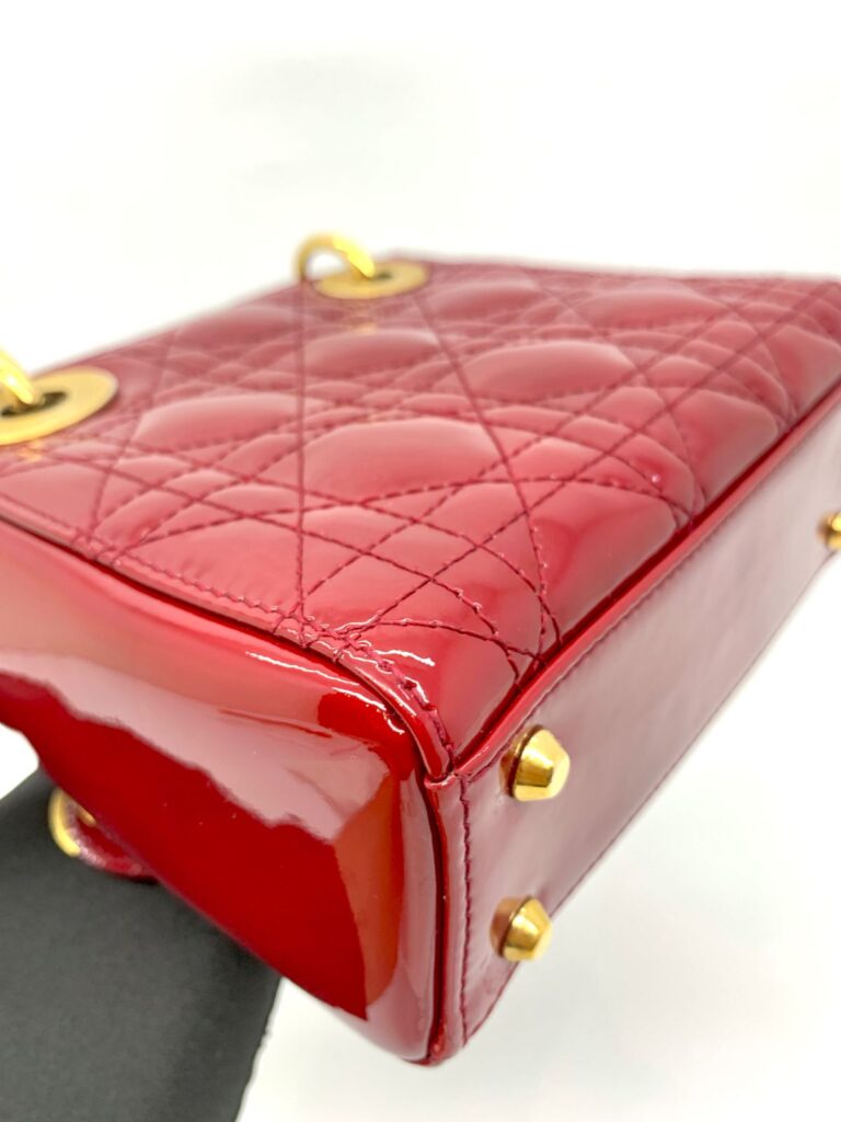Lady Dior Mini Vernis Red Gold Hardware